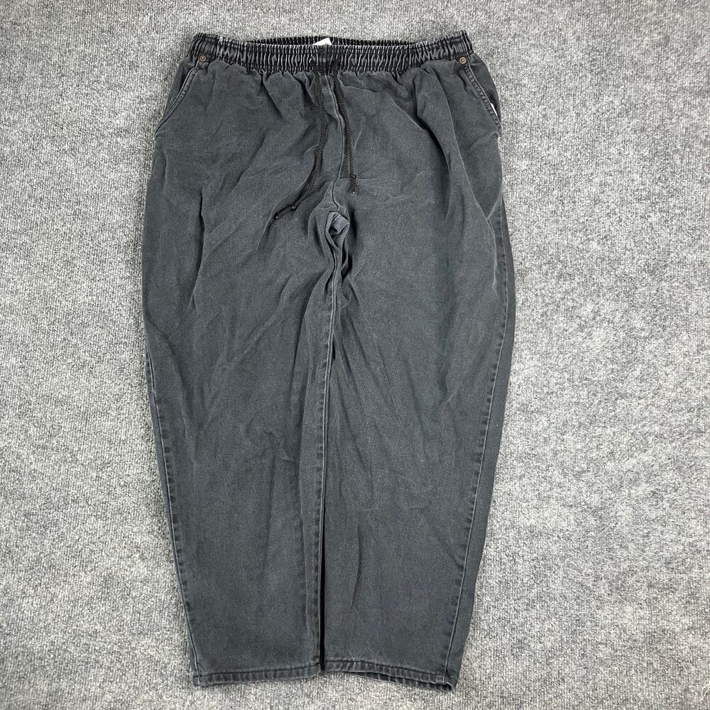 Bobbie Brooks Pants Womens 16Petite BlackElasticWaistDrawstringCasualRelaxed Fit